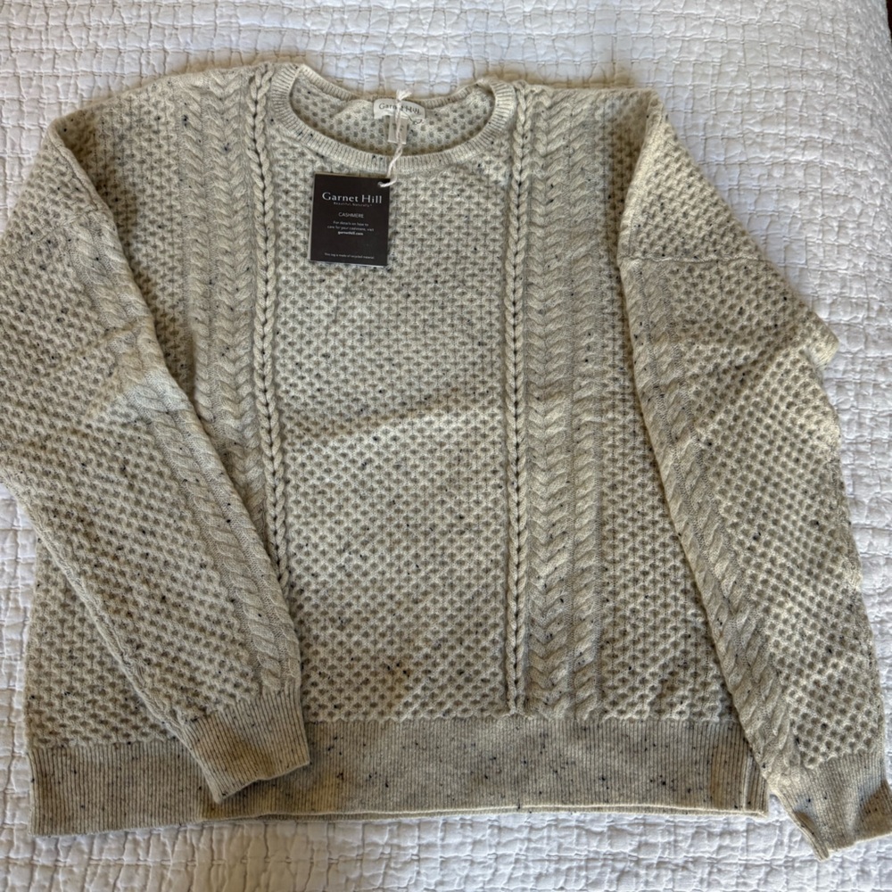 Garnet Hill Cable Knit Sweater in Cashmerr